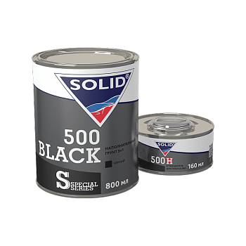 Грунт-наполнитель 5+1 SOLID 500 BLACK (800+160мл), черный ( с отве-ем)